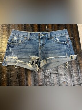 PINK Victoria's Secret Distressed Denim Blue Cutoff Shorts